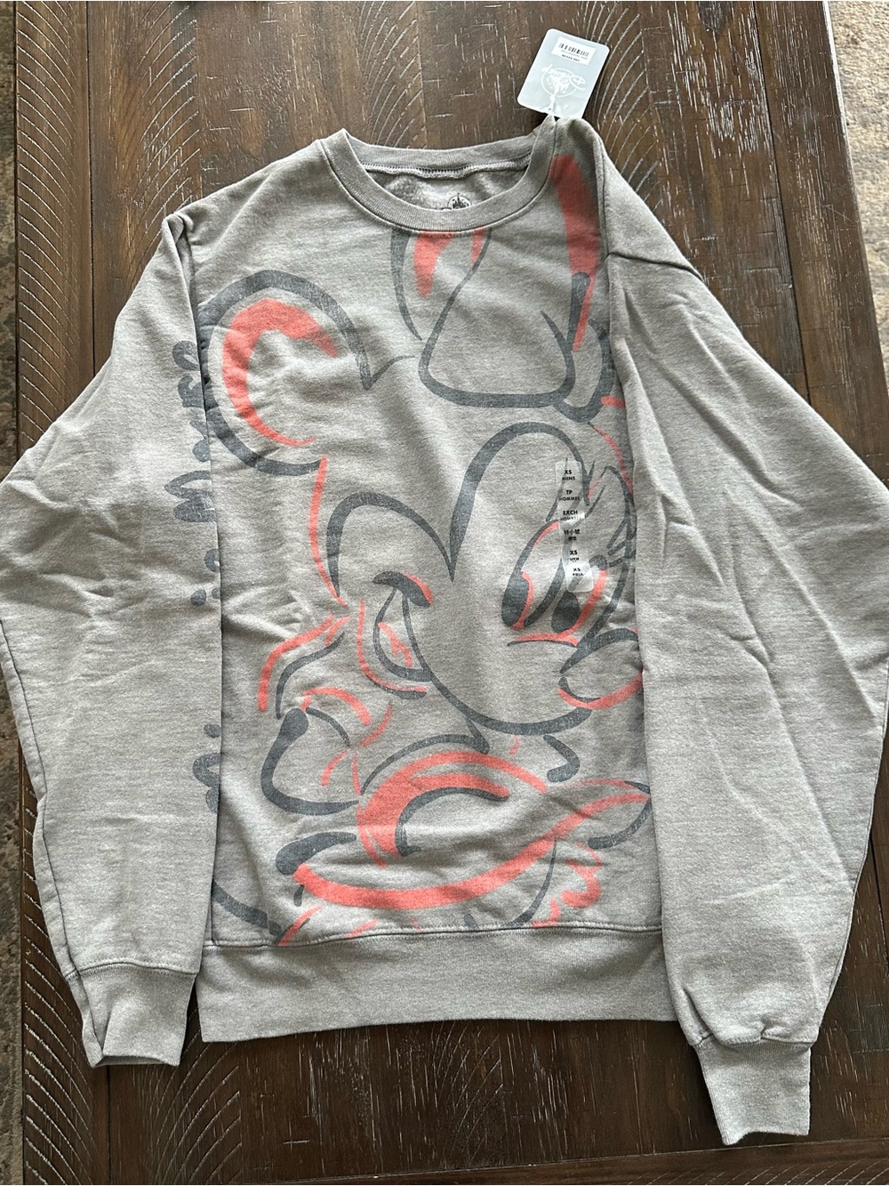 NWT Disney Men's Gray Crewneck Sweatshirt with Minnie Graphic -Size XS
